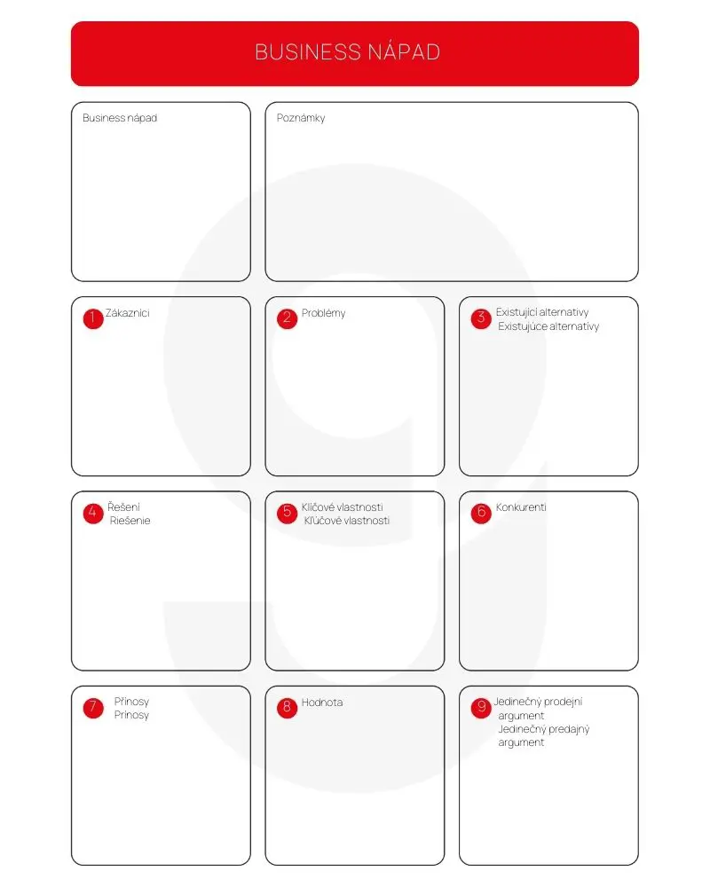 business napad šablona