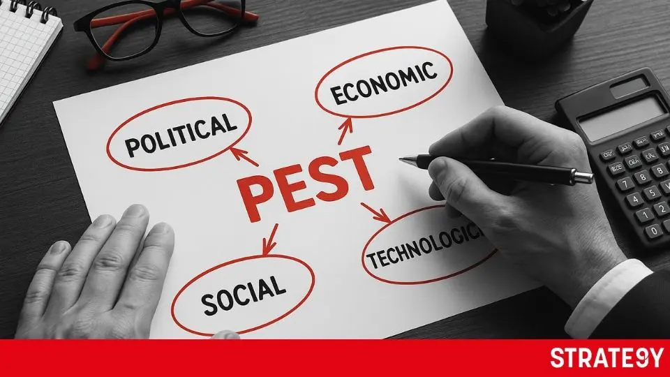 STRATE9Y academy 4 Pest analýza - politicke socialni ekonomicke a technicke faktory