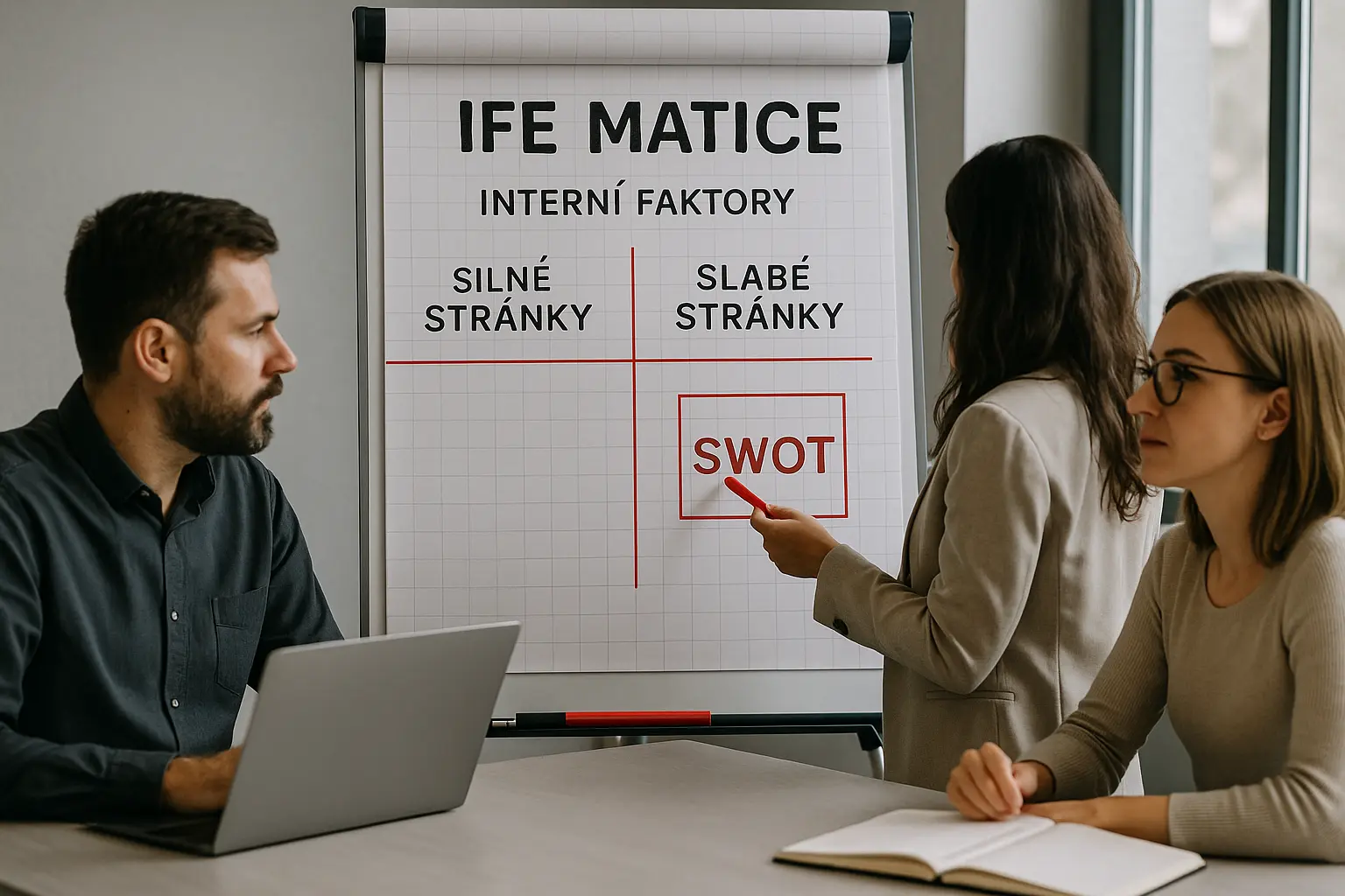 IFE matice – rozdíl mezi vahou interního faktoru a ratingem interní pozice firmy